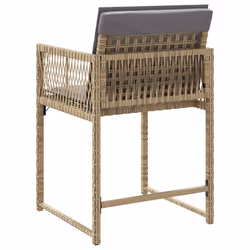 VidaXL 365023 sedia da esterno Terrazzo Seduta imbottita Rattan sintetico, Acciaio Grigio - Vista aggiuntiva 7
