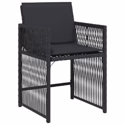 VidaXL 365035 sedia da esterno Terrazzo Seduta imbottita Rattan sintetico, Acciaio Nero - Vista aggiuntiva 4