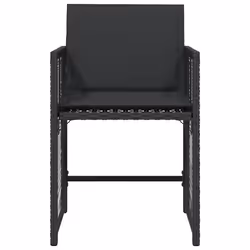 VidaXL 365035 sedia da esterno Terrazzo Seduta imbottita Rattan sintetico, Acciaio Nero - Vista aggiuntiva 5