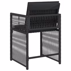 VidaXL 365035 sedia da esterno Terrazzo Seduta imbottita Rattan sintetico, Acciaio Nero - Vista aggiuntiva 7