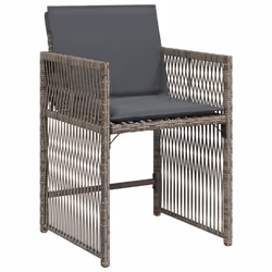 VidaXL 365036 sedia da esterno Terrazzo Seduta imbottita Rattan sintetico, Acciaio Grigio - Vista aggiuntiva 4