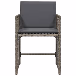 VidaXL 365036 sedia da esterno Terrazzo Seduta imbottita Rattan sintetico, Acciaio Grigio - Vista aggiuntiva 5