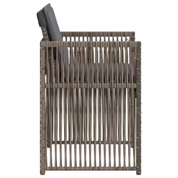 VidaXL 365036 sedia da esterno Terrazzo Seduta imbottita Rattan sintetico, Acciaio Grigio - Vista aggiuntiva 6