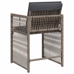 VidaXL 365036 sedia da esterno Terrazzo Seduta imbottita Rattan sintetico, Acciaio Grigio - Vista aggiuntiva 7