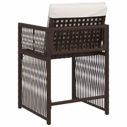 VidaXL 365037 sedia da esterno Terrazzo Seduta imbottita Rattan sintetico, Acciaio Crema, Bianco - Vista aggiuntiva 7