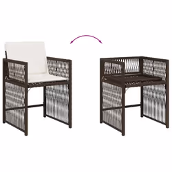 VidaXL 365037 sedia da esterno Terrazzo Seduta imbottita Rattan sintetico, Acciaio Crema, Bianco - Vista aggiuntiva 8