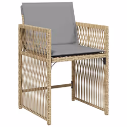VidaXL 365040 sedia da esterno Terrazzo Seduta imbottita Rattan sintetico, Acciaio Grigio - Vista aggiuntiva 4