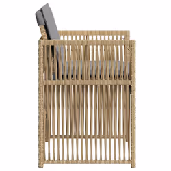 VidaXL 365040 sedia da esterno Terrazzo Seduta imbottita Rattan sintetico, Acciaio Grigio - Vista aggiuntiva 6