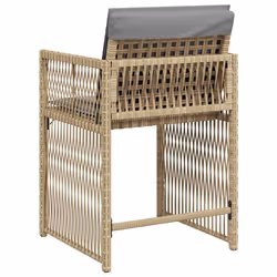 VidaXL 365040 sedia da esterno Terrazzo Seduta imbottita Rattan sintetico, Acciaio Grigio - Vista aggiuntiva 7