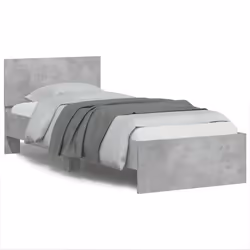 vidaXL Giroletto Testiera Grigio Cemento 90x200 cm Legno Multistrato - Vista aggiuntiva 2