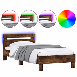 Giroletto con Testiera e LED Rovere Fumo 100x200 cmcod mxl 86681 - Vista aggiuntiva 2