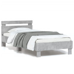 Giroletto con Testiera e LED Grigio Cemento 90x200 cmcod mxl 110663