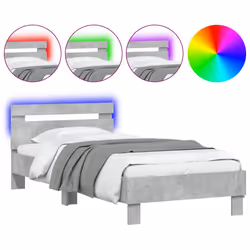 Giroletto con Testiera e LED Grigio Cemento 90x200 cmcod mxl 110663 - Vista aggiuntiva 2