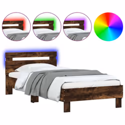 Giroletto con Testiera e LED Rovere Fumo 90x200 cmcod mxl 86682 - Vista aggiuntiva 2