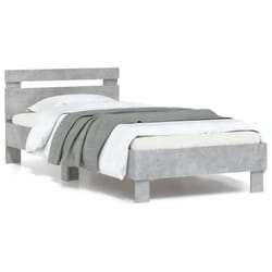 Giroletto con Testiera e led Grigio Cemento 90x190 cm Vidaxl 89211