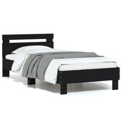 Giroletto con Testiera e LED Nero 75x190 cmcod mxl 110667
