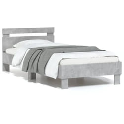 Vidaxl - Giroletto con Testiera e led Grigio Cemento 75x190 cm 78846