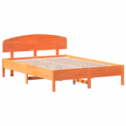 Giroletto con Testiera Marrone Cera 120x200 cm Massello Pinocod mxl 92304 - Vista aggiuntiva 3