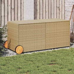 Vidaxl - Contenitore da Giardino con Ruote Beige Misto 283L Polyrattan 95486