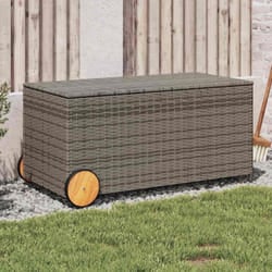 Vidaxl - Contenitore da Giardino con Ruote Grigio 190L in Polyrattan