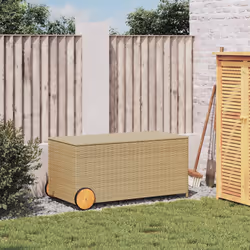 Contenitore da Giardino con Ruote Beige Misto 190L Polyrattancod mxl 114065 - Vista aggiuntiva 3