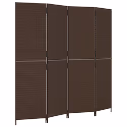 Divisorio per Ambienti a 4 Pannelli Marrone in Polyrattancod mxl 85828 - Vista aggiuntiva 2