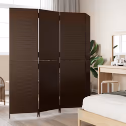 Divisorio per Ambienti a 4 Pannelli Marrone in Polyrattancod mxl 85828 - Vista aggiuntiva 3