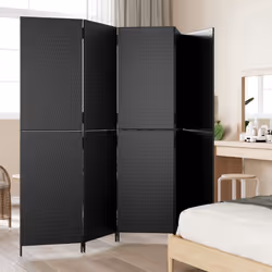 Divisorio per Ambienti a 5 Pannelli Nero in Polyrattancod mxl 133779 - Vista aggiuntiva 3