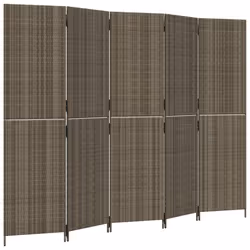 Divisorio per Ambienti a 5 Pannelli Grigio in Polyrattancod mxl 109799 - Vista aggiuntiva 2