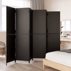 Divisorio per Ambienti a 6 Pannelli Nero in Polyrattancod mxl 109798 - Vista aggiuntiva 3