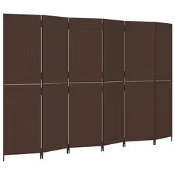 Divisorio per Ambienti a 6 Pannelli Marrone in Polyrattancod mxl 85831 - Vista aggiuntiva 2