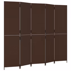 Divisorio per Ambienti a 5 Pannelli Marrone in Polyrattancod mxl 109800 - Vista aggiuntiva 2