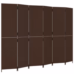 Divisorio per Ambienti a 6 Pannelli Marrone in Polyrattancod mxl 133782 - Vista aggiuntiva 2