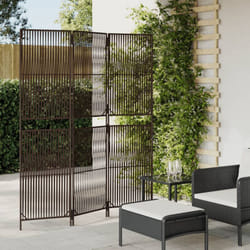 Divisorio per Ambienti a 3 Pannelli Marrone in Polyrattan Vidaxl 29772