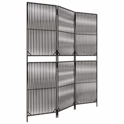 Divisorio per Ambienti a 3 Pannelli Grigio in Polyrattancod mxl 133784 - Vista aggiuntiva 2