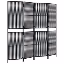 Divisorio per Ambienti a 4 Pannelli Nero in Polyrattancod mxl 133783 - Vista aggiuntiva 2