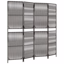 Divisorio per Ambienti a 4 Pannelli Grigio in Polyrattancod mxl 109802 - Vista aggiuntiva 2