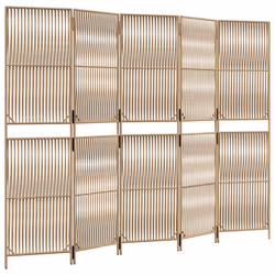 Divisorio per Ambienti a 5 Pannelli Beige in Polyrattancod mxl 133889 - Vista aggiuntiva 2