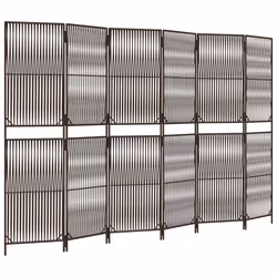 Divisorio per Ambienti a 6 Pannelli Marrone in Polyrattancod mxl 88577 - Vista aggiuntiva 2