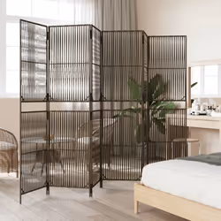Divisorio per Ambienti a 6 Pannelli Grigio in Polyrattancod mxl 109901 - Vista aggiuntiva 3