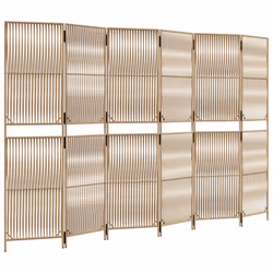 Divisorio per Ambienti a 6 Pannelli Beige in Polyrattancod mxl 86733 - Vista aggiuntiva 2