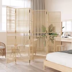 Divisorio per Ambienti a 6 Pannelli Beige in Polyrattancod mxl 86733 - Vista aggiuntiva 3