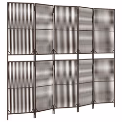 Divisorio per Ambienti a 5 Pannelli Marrone in Polyrattancod mxl 133891 - Vista aggiuntiva 2