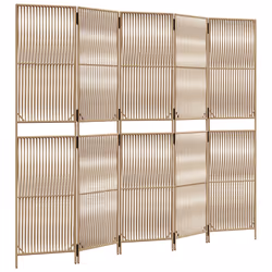 Divisorio per Ambienti a 5 Pannelli Beige in Polyrattancod mxl 109904 - Vista aggiuntiva 2