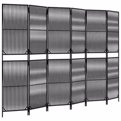 Divisorio per Ambienti a 6 Pannelli Nero in Polyrattancod mxl 109906 - Vista aggiuntiva 2
