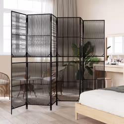Divisorio per Ambienti a 6 Pannelli Nero in Polyrattancod mxl 109906 - Vista aggiuntiva 3