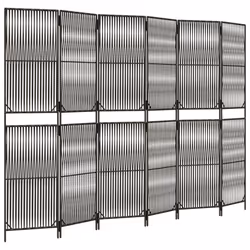 Divisorio per Ambienti a 6 Pannelli Grigio in Polyrattancod mxl 109907 - Vista aggiuntiva 2