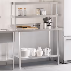 Questo tavolo da lavoro da cucina è perfetto per la preparazione e la conservazione degli alimenti ed è ideale per bar, risto ...