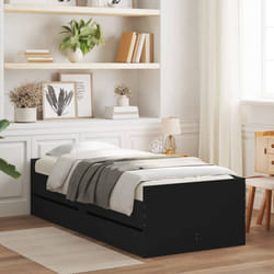 vidaXL Giroletto con Cassetti Nero 100x200 cm