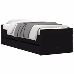 vidaXL Giroletto con Cassetti Nero 100x200 cm - Vista aggiuntiva 3